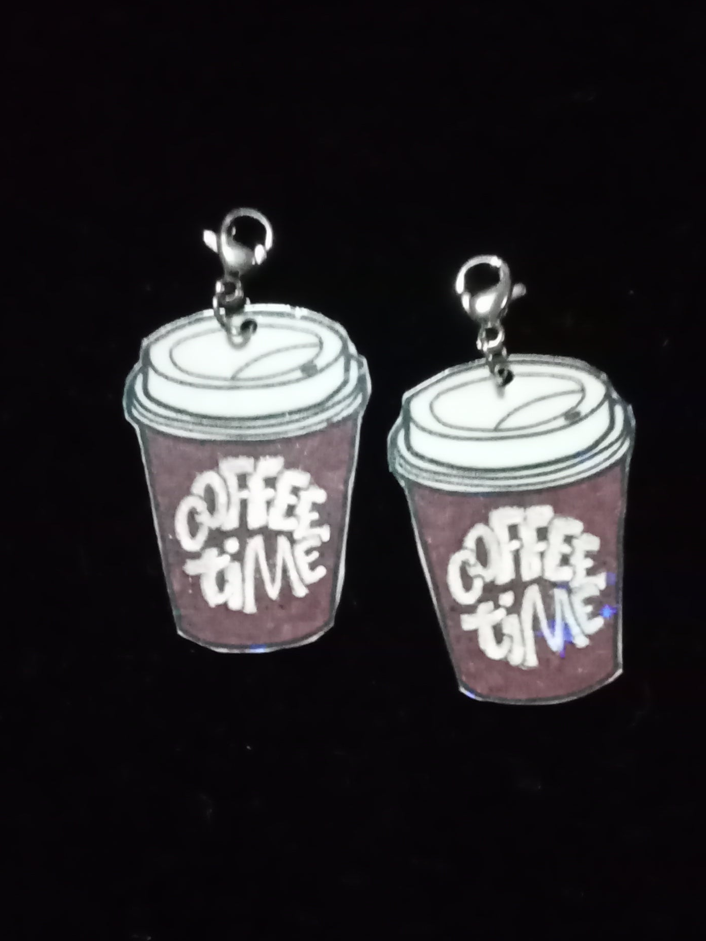 Large Brown Coffee Time Interchangeable Earrings