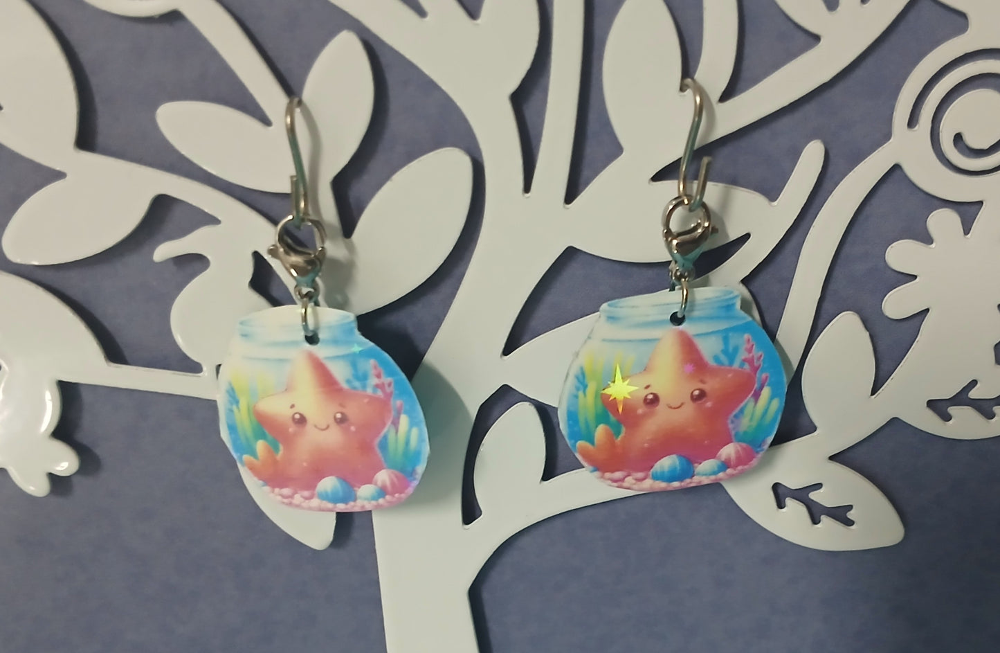 Starfish in Aquarium Interchangeable Earrings