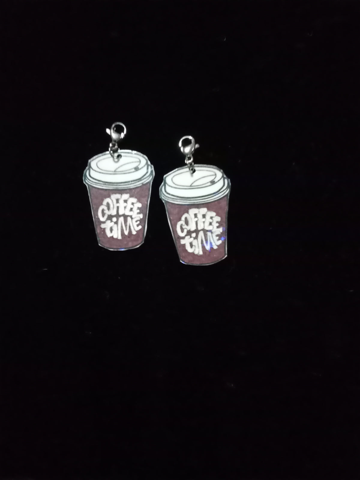 Large Brown Coffee Time Interchangeable Earrings