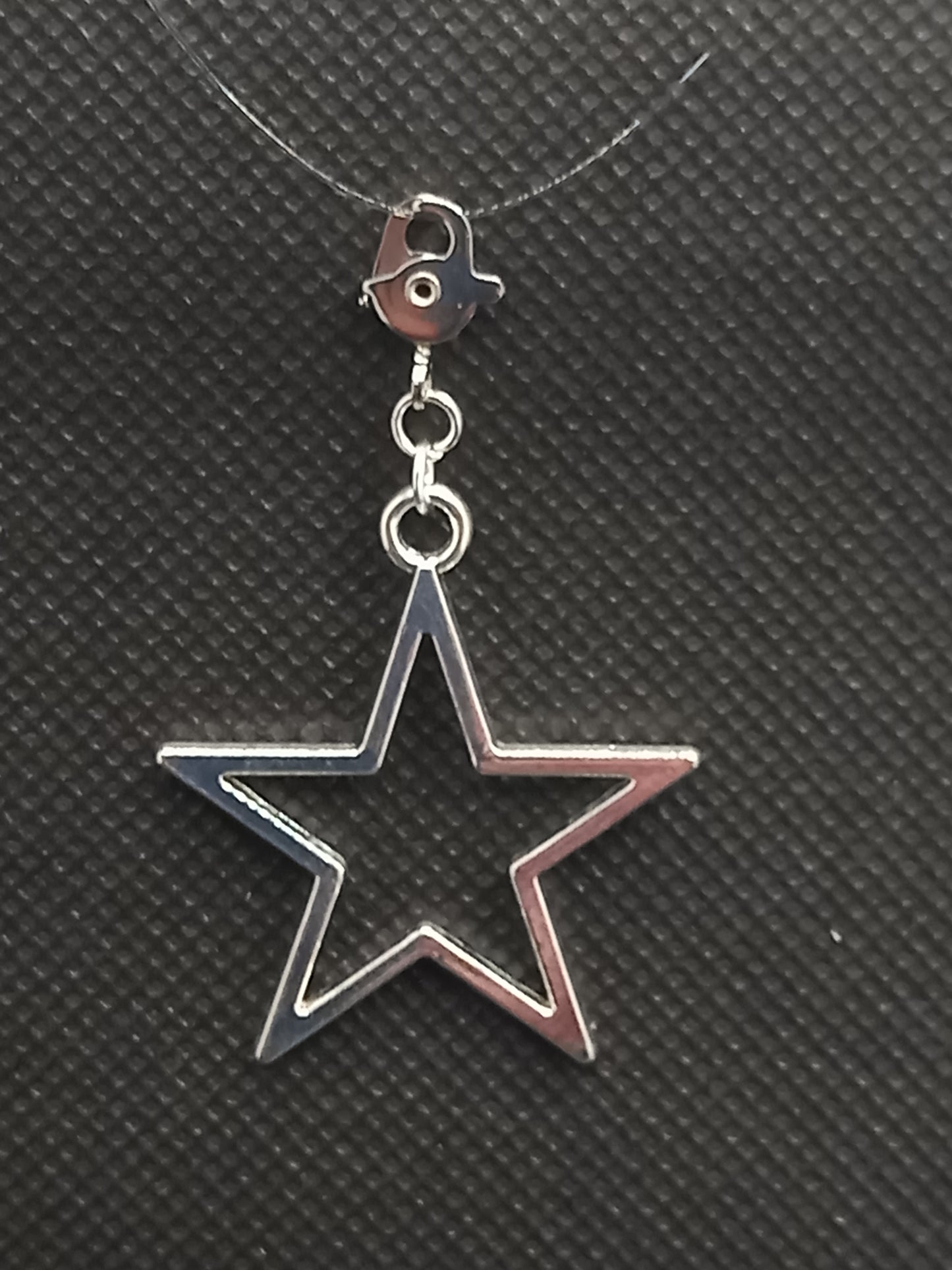 Large Silver Hollowed Out Star Charm