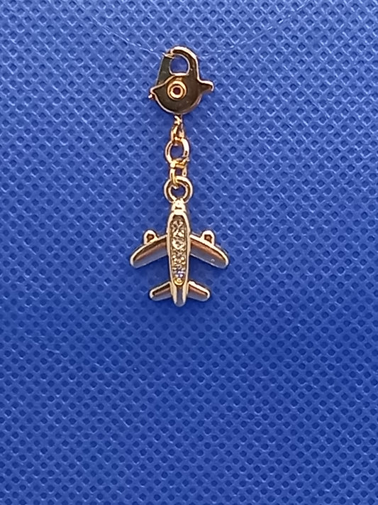 Single Gold Plane Charm