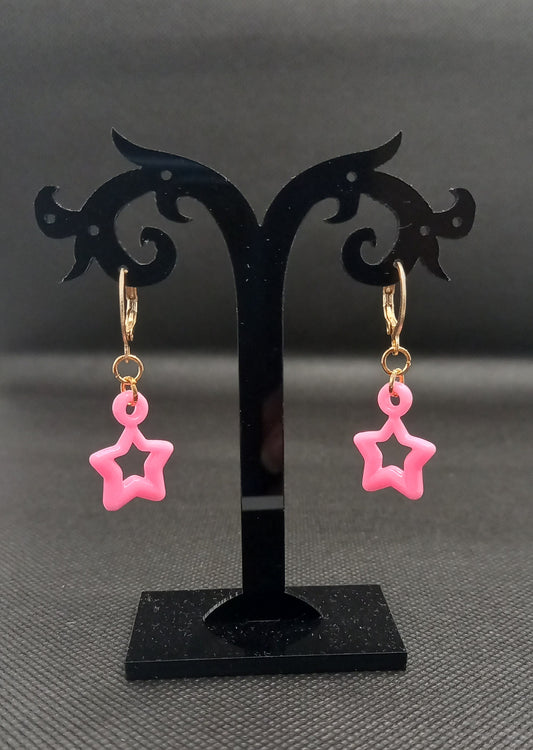 Pink Star Earrings