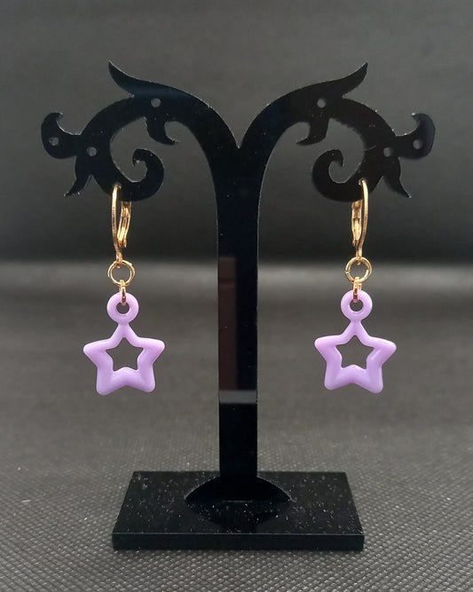 Purple Star Earrings