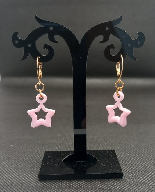 Light Pink Star Earrings