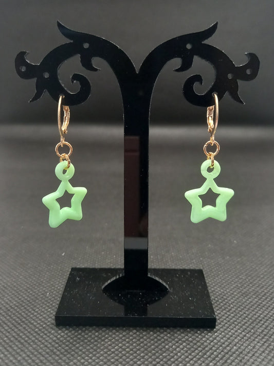 Green Stars Earrings