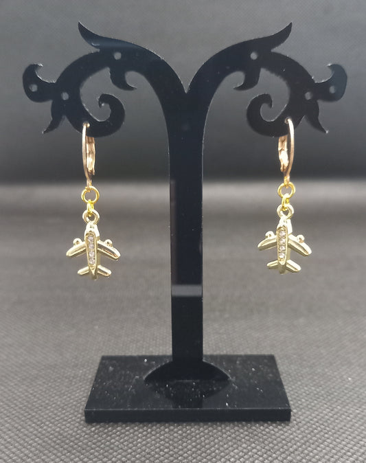 Gold Plane Earrings