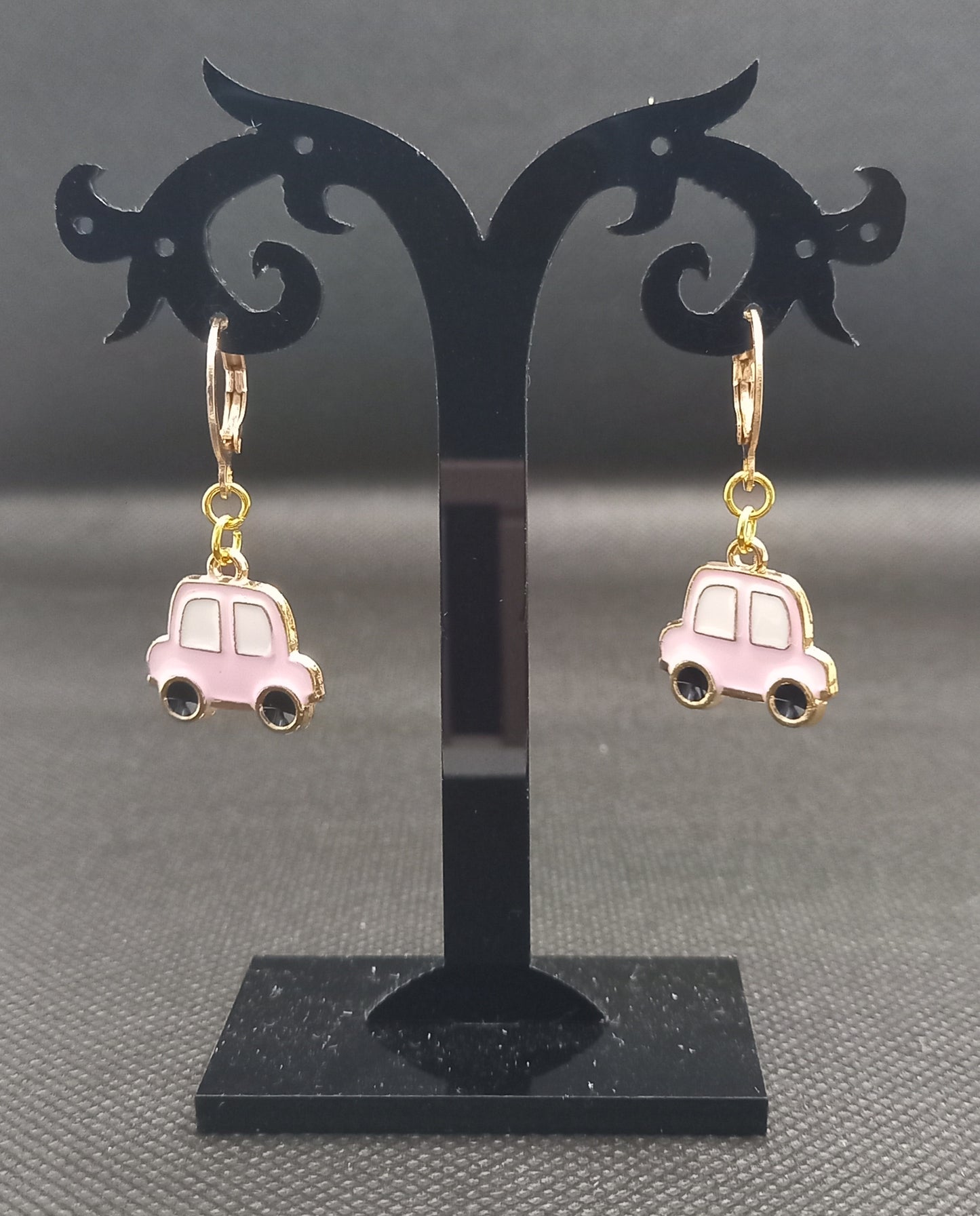 Pink Car Earrings