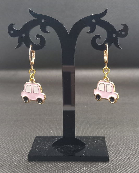 Pink Car Earrings