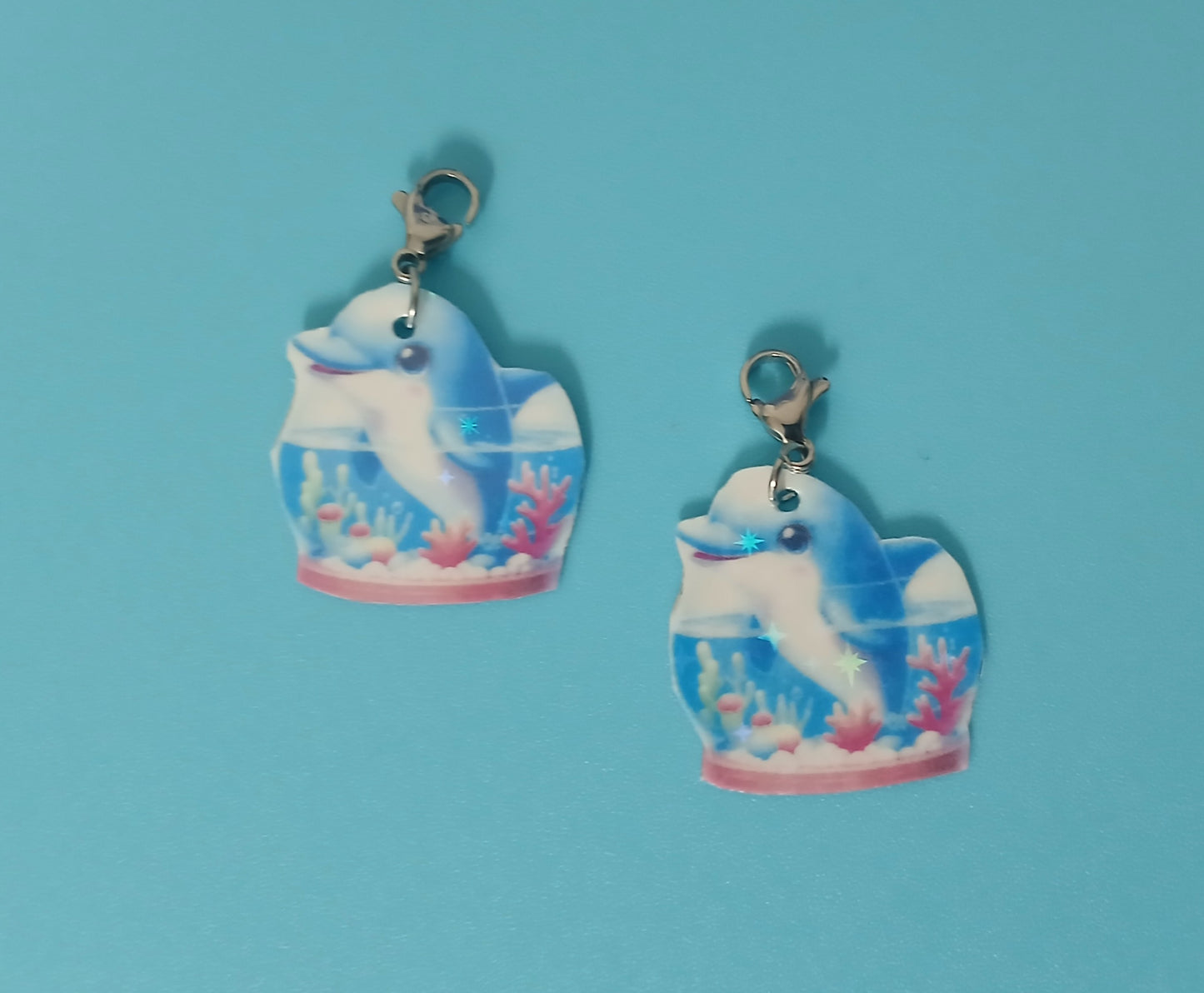 Dolphin in Aquarium Interchangeable Earrings