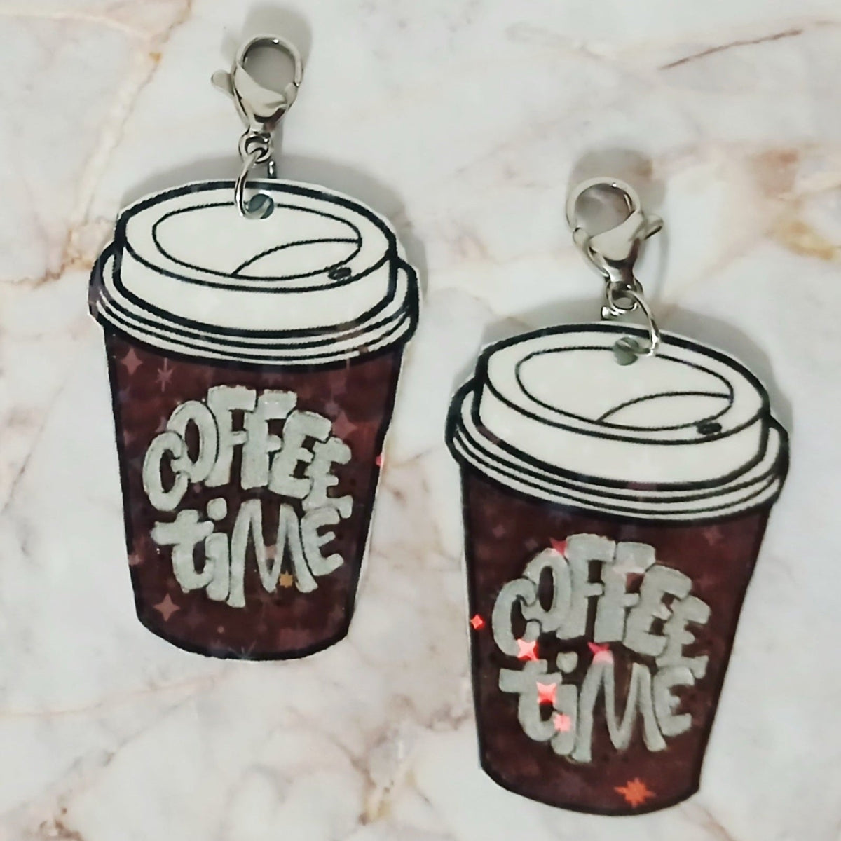 Large Brown Coffee Time Interchangeable Earrings