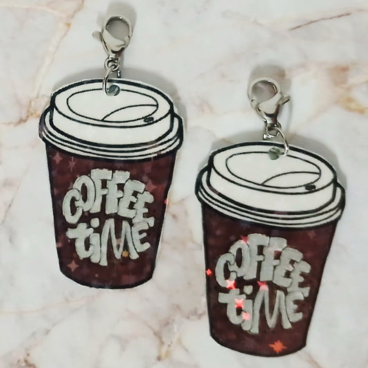 Large Brown Coffee Time Interchangeable Earrings