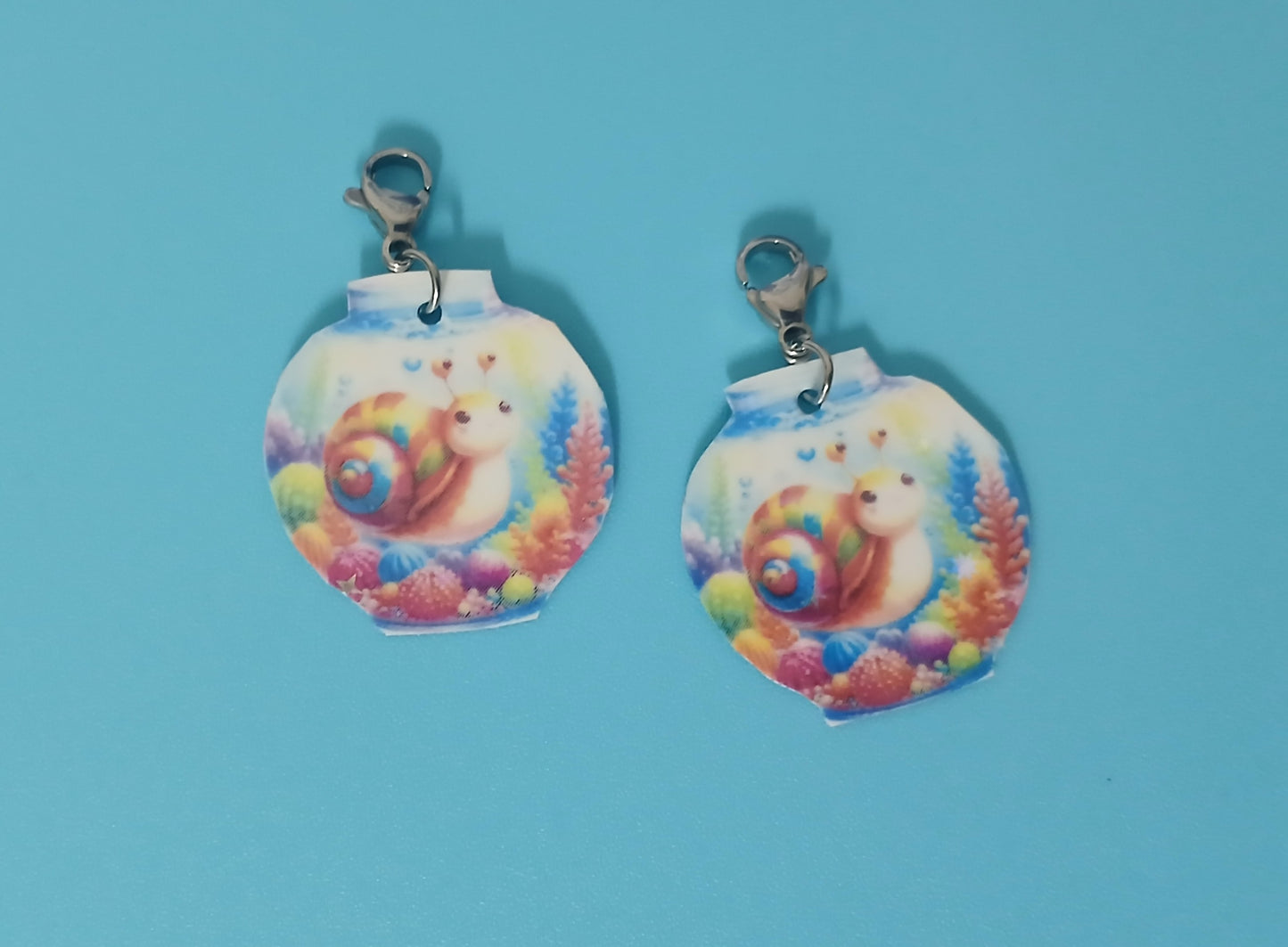 Snail in Aquarium Interchangeable Earrings