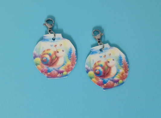 Snail in Aquarium Interchangeable Earrings
