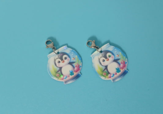 Penguin in Aquarium Interchangeable Earrings