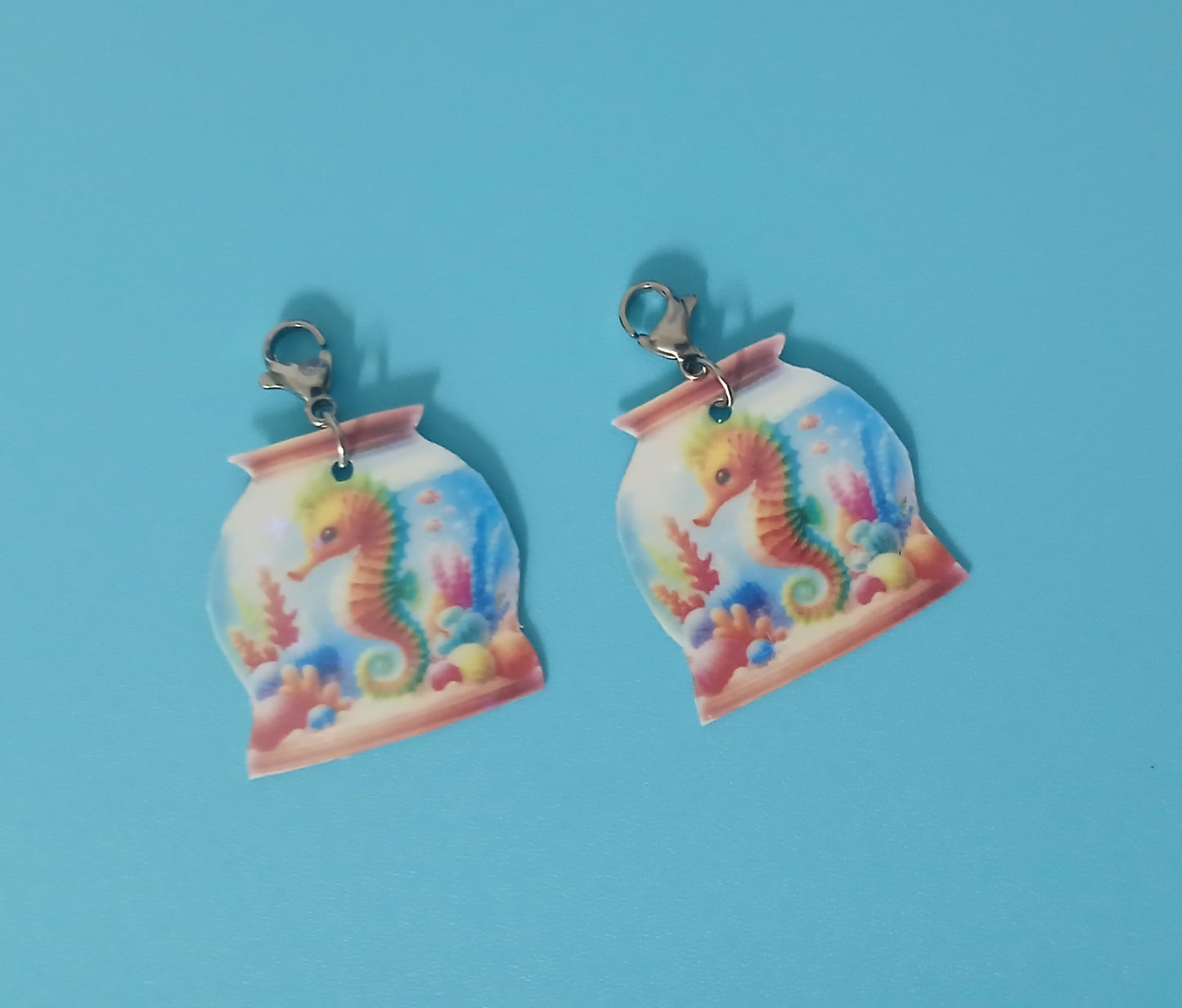 Seahorse in Aquarium Interchangeable Earrings