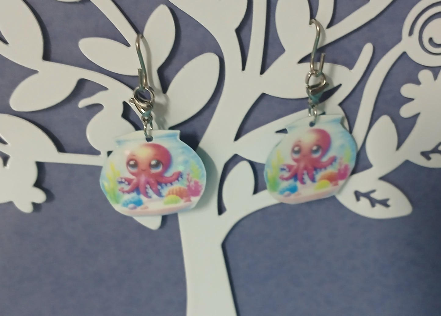 Octopus in Aquarium Interchangeable Earrings