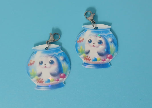 Seal in Aquarium Interchangeable Earrings