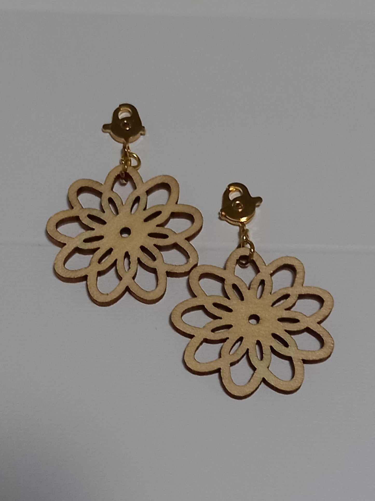 Wooden Flower C Earrings