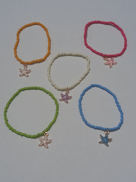 Random Colour Sea Star Beaded Bracelet